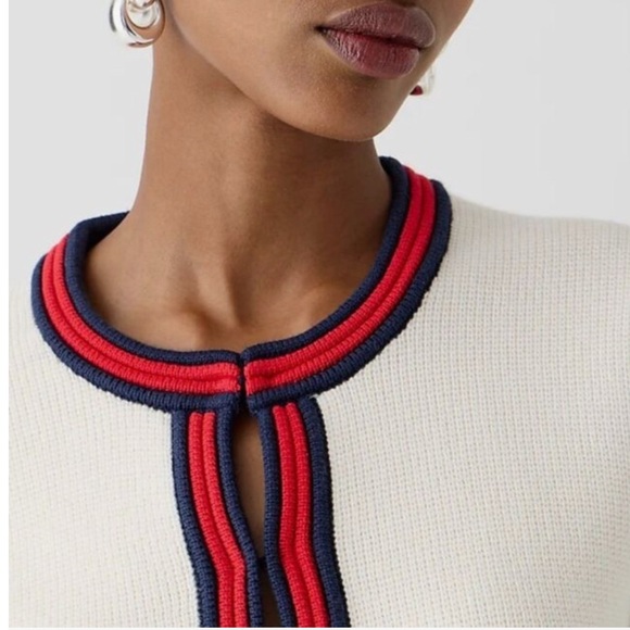 NEW J Crew Emilie sweater jacket with contrast - Picture 4 of 4